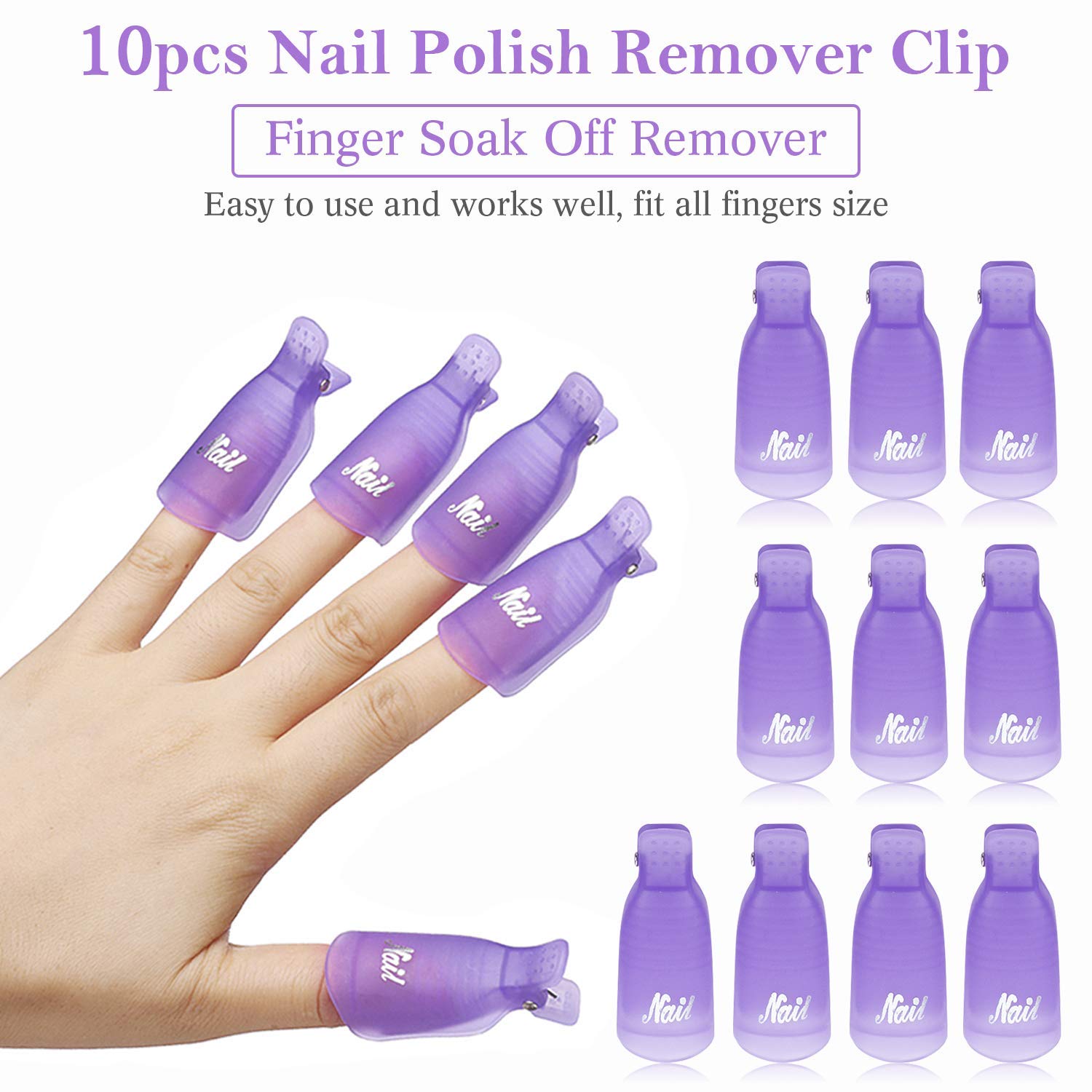 Nail Art Halal - 10Pcs Plastic Nail Art Soak Off