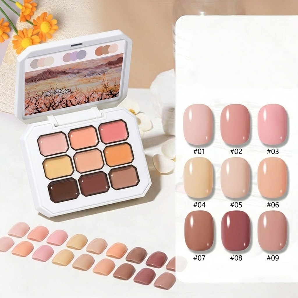 Nail Art Halal - 1pc 9-Grid Color Painting Gel High