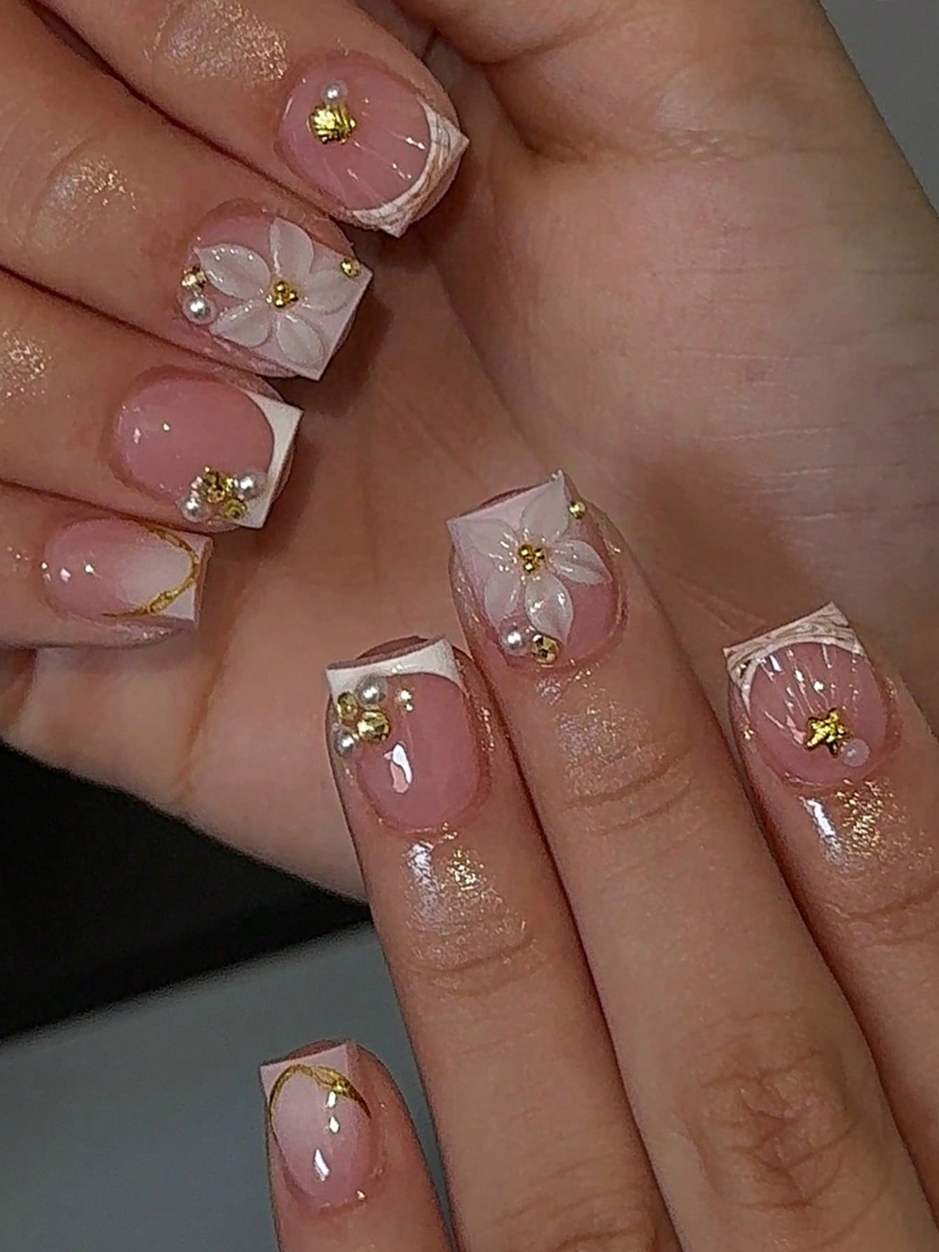 24pcs Short Square White Frenc - Nail Art Halal 评论和价格
