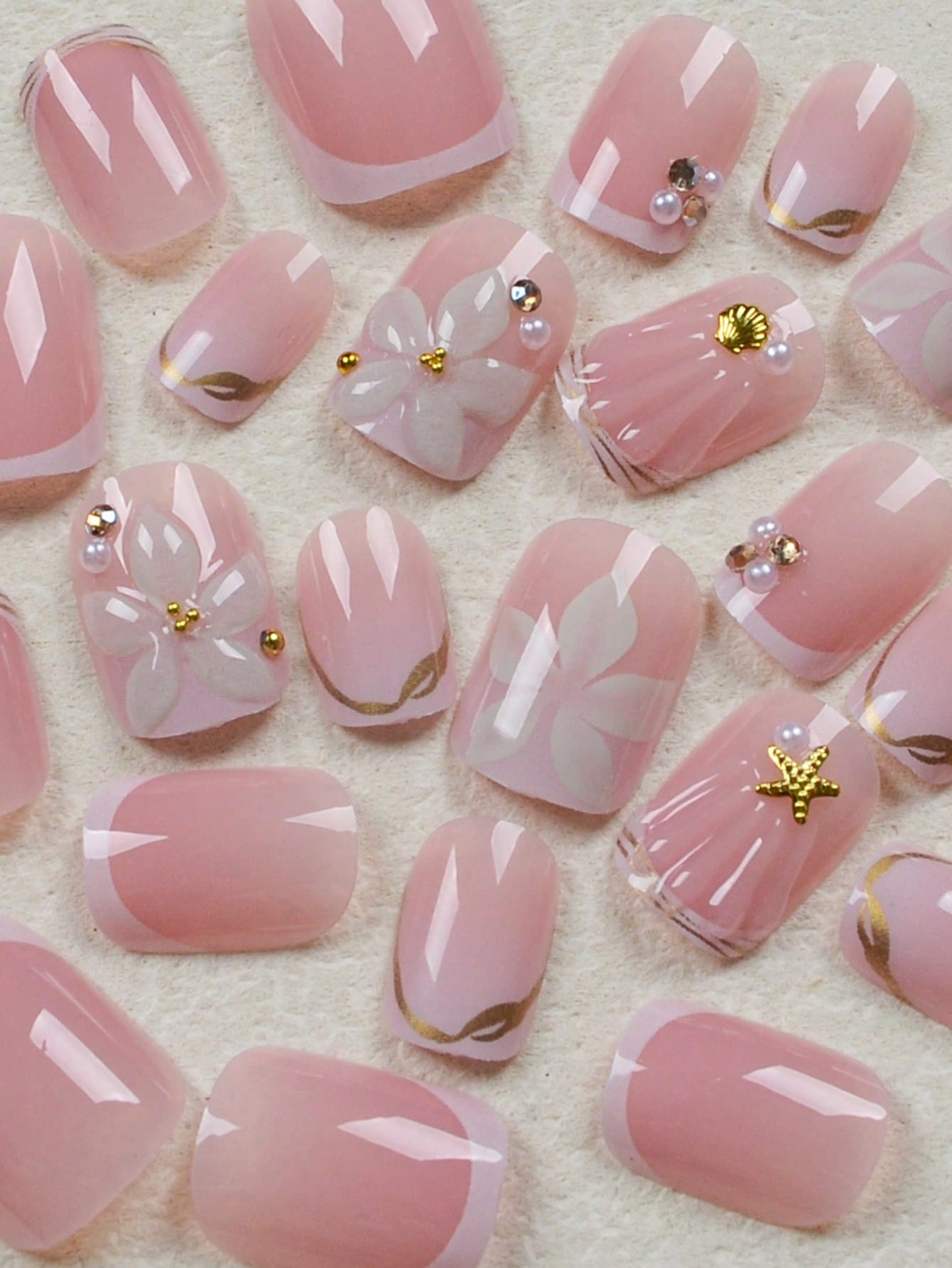 24pcs Short Square White Frenc - Nail Art Halal 评论和价格