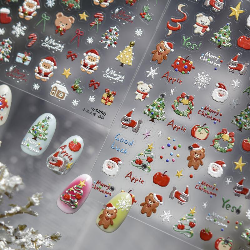 3D Christmas Nail Art Stickers - Nail Art Xmas Stickers 评论和价格