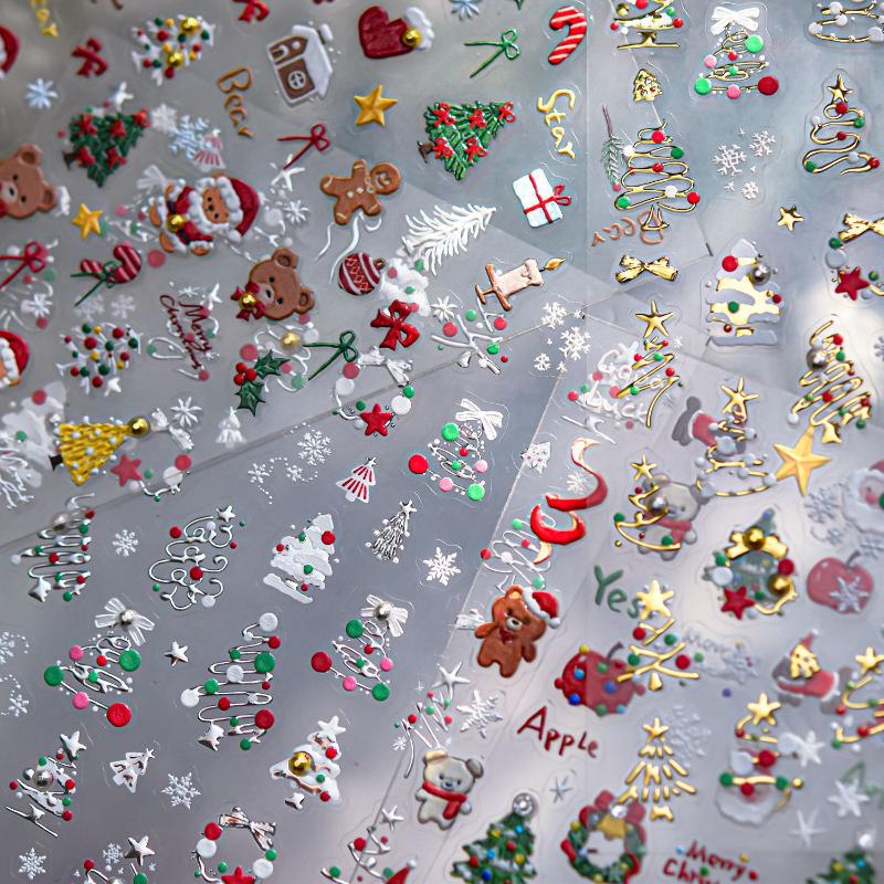 3D Christmas Nail Art Stickers - Nail Art Xmas Stickers 评论和价格
