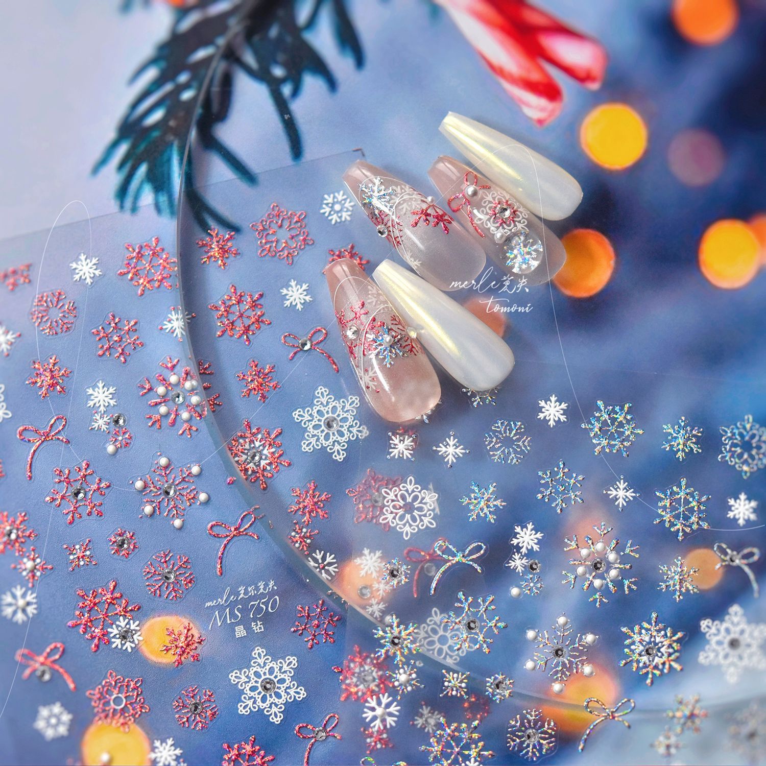 Luxury Xmas Crystal Diamond Na - Nail Art Xmas Stickers 评论和价格