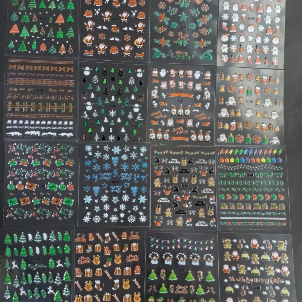 30PCS Christmas Nail Art Stick - Nail Art Xmas Stickers 评论和价格
