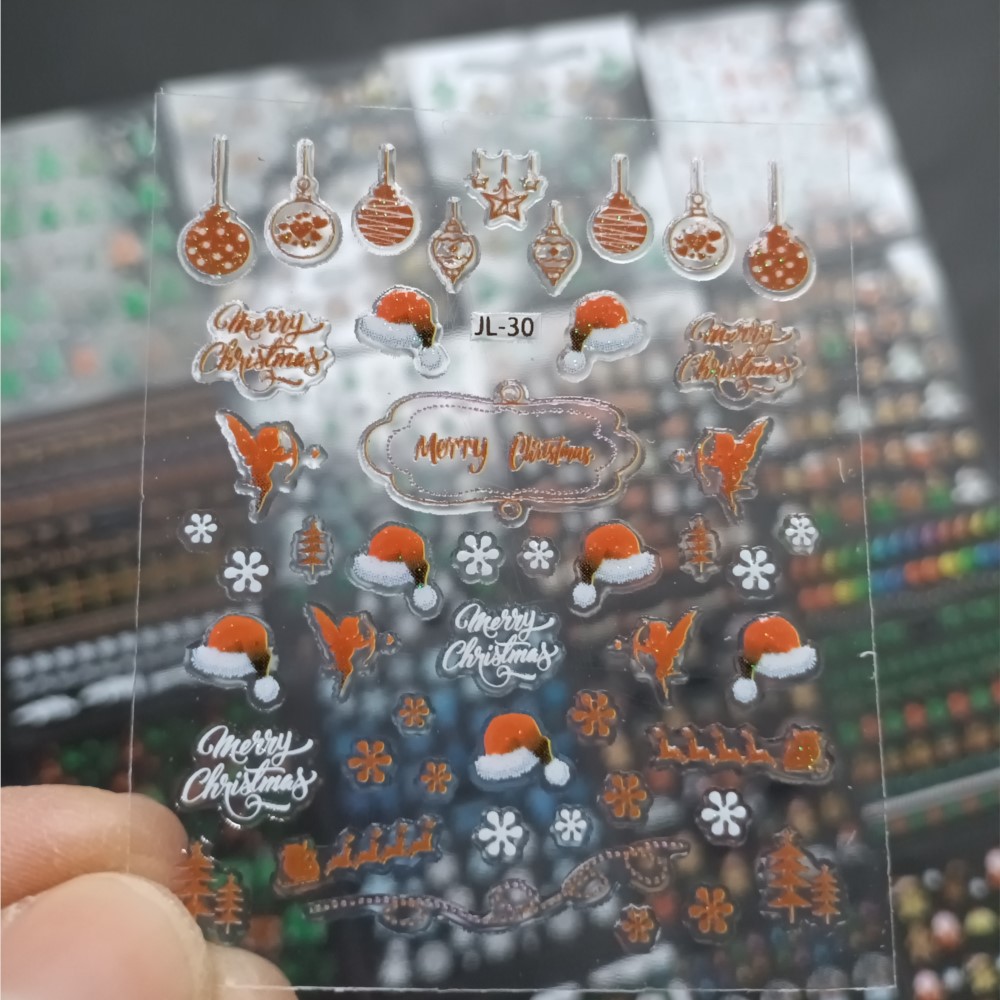 30PCS Christmas Nail Art Stick - Nail Art Xmas Stickers 评论和价格