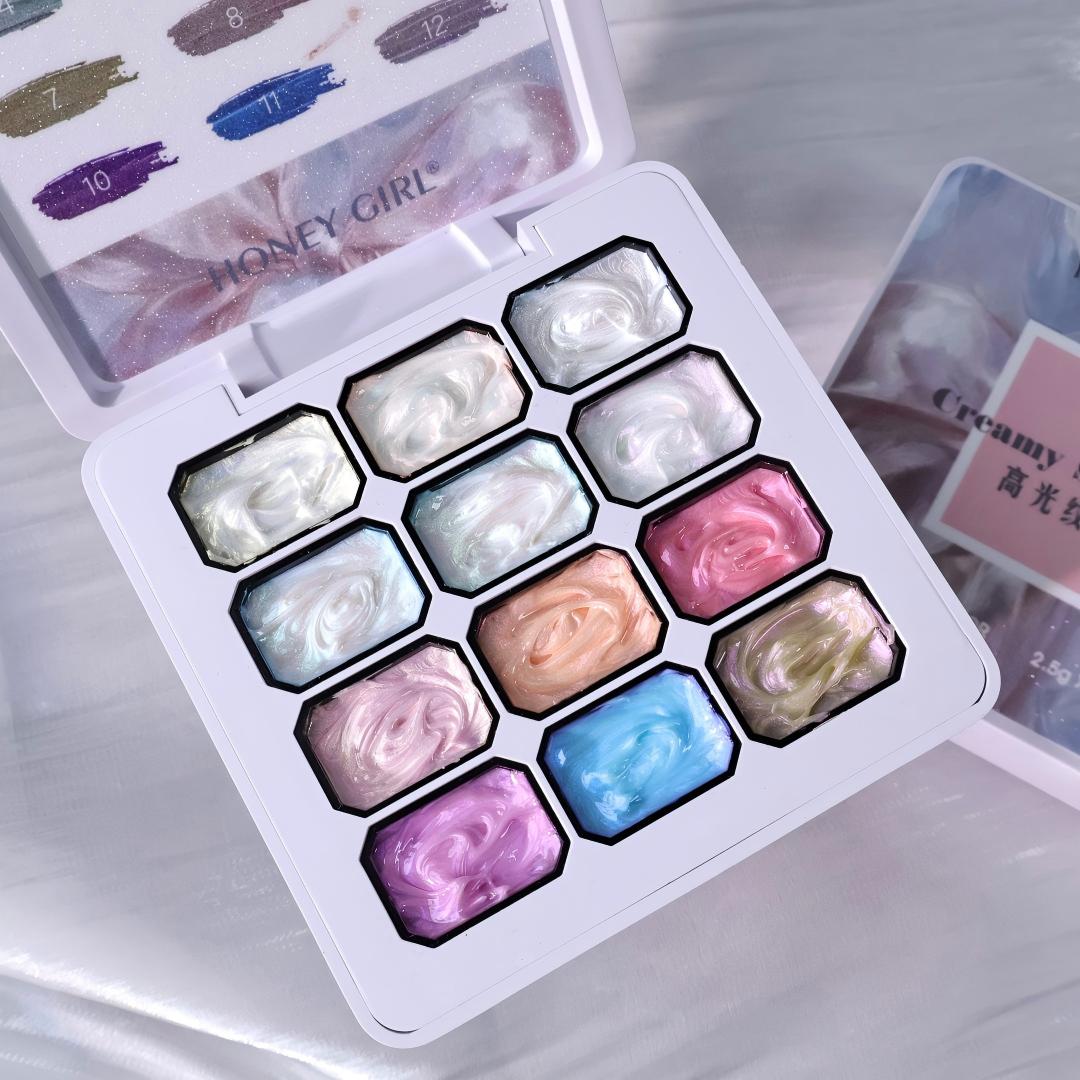 12-Grid Dreamy Texture Gel Nai - Nail Art Halal 评论和价格