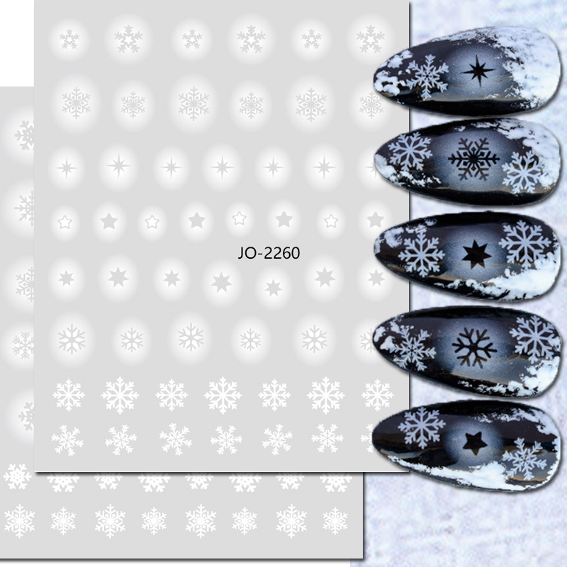 Nail Art 3d Decals White Hollo - Nail Art Xmas Stickers 评论和价格