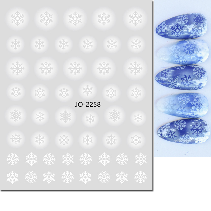 Nail Art 3d Decals White Hollo - Nail Art Xmas Stickers 评论和价格