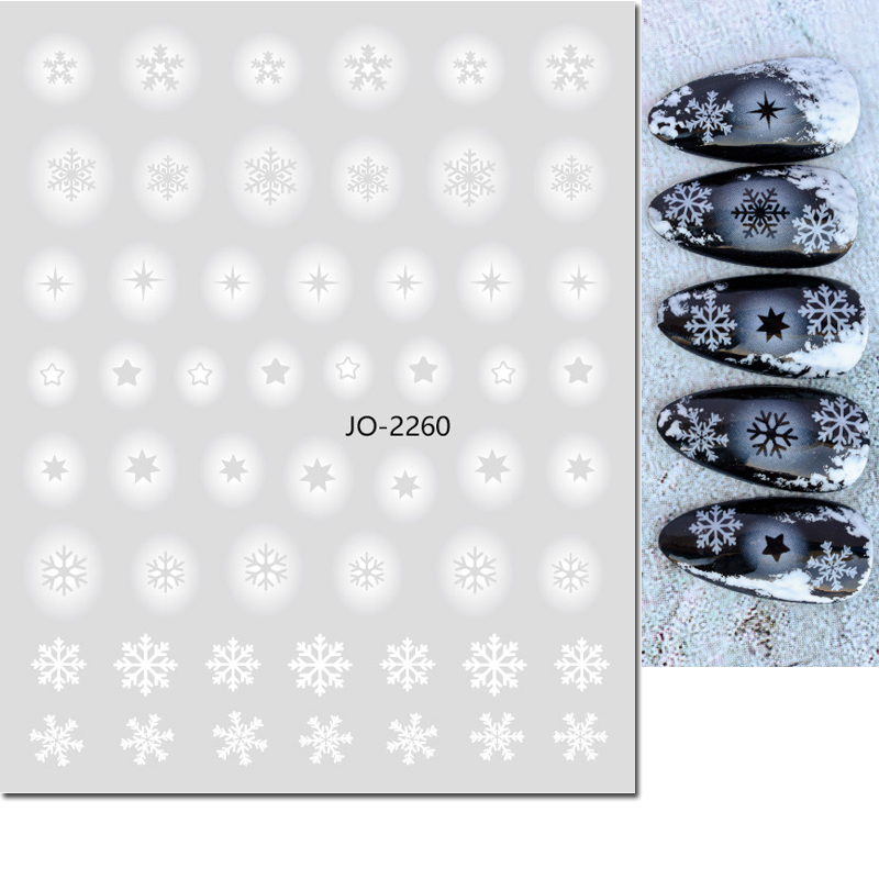 Nail Art 3d Decals White Hollo - Nail Art Xmas Stickers 评论和价格