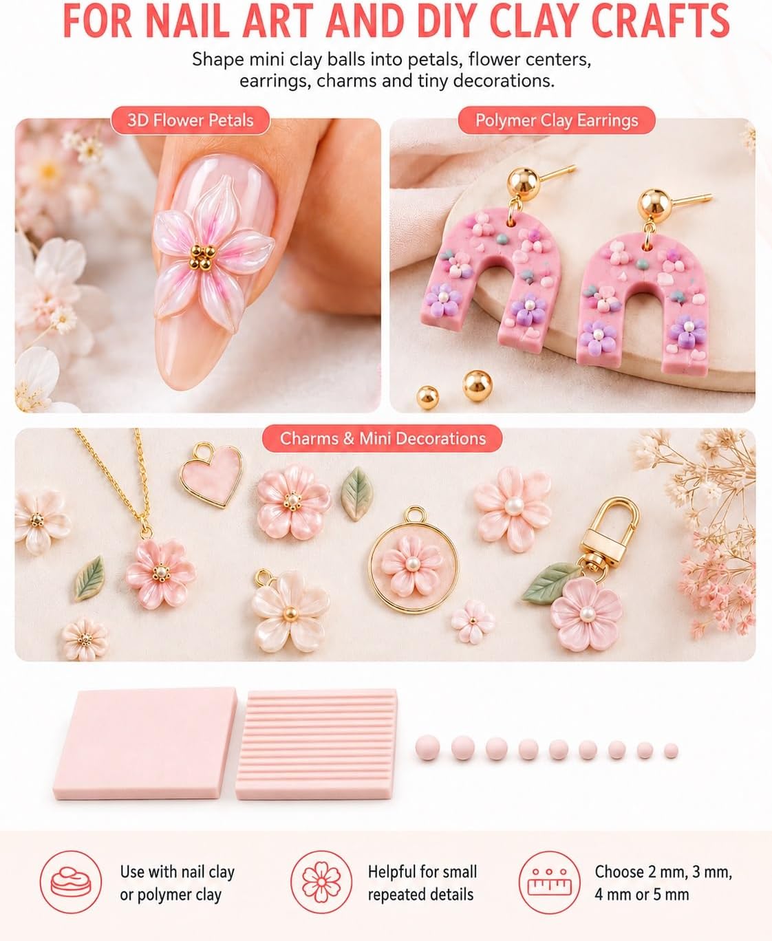 4PCS 3D Print Clay Gel Ball Ma - Nail Art Halal 评论和价格