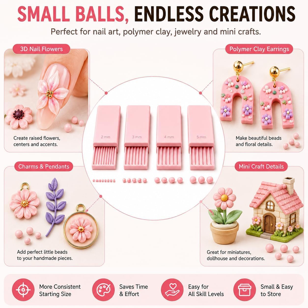 4PCS 3D Print Clay Gel Ball Ma - Nail Art Halal 评论和价格