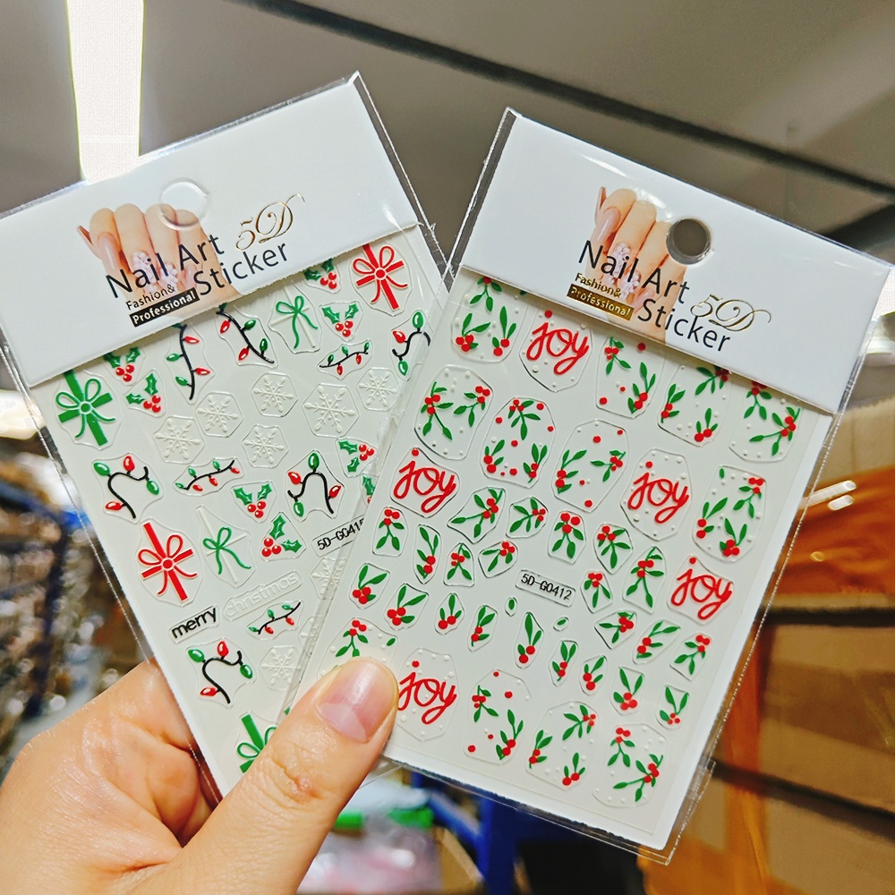 2pcs Christmas Holly Nail Art  - Nail Art Xmas Stickers 评论和价格