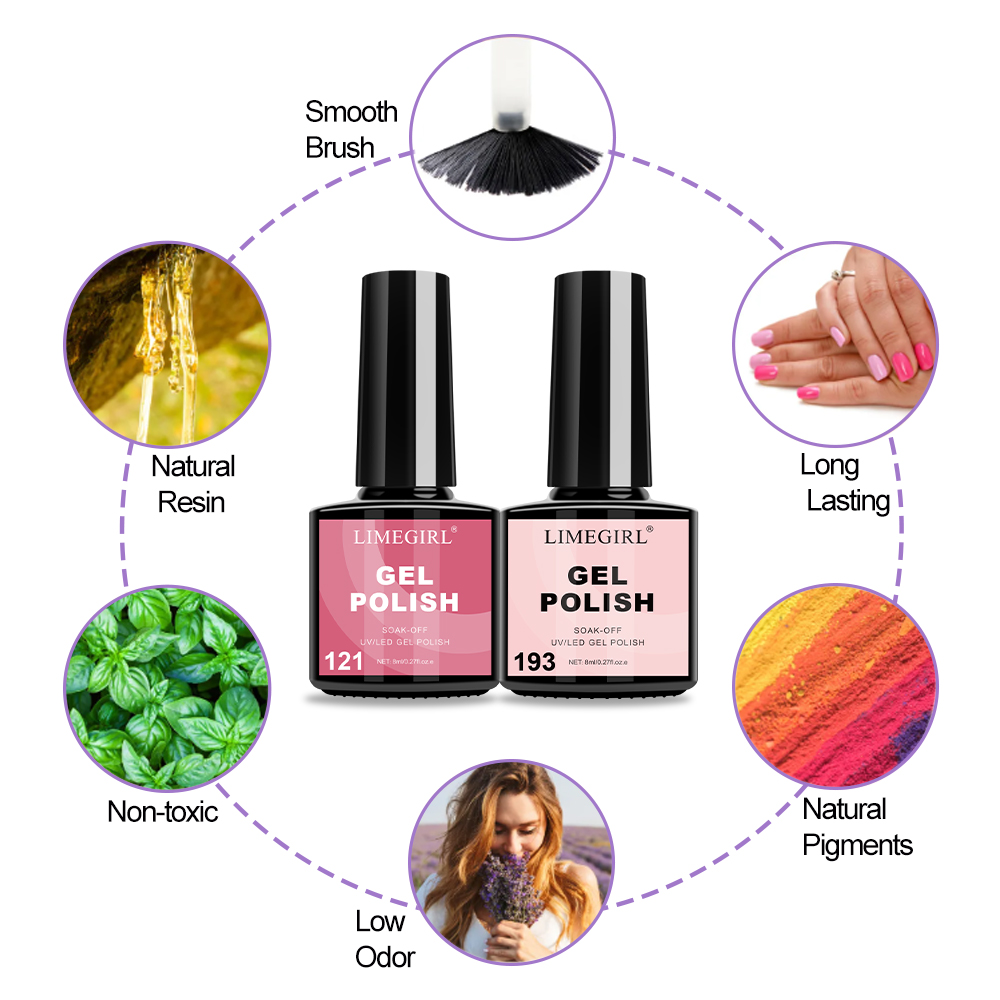 Limegirl Nail Gel Polish Set w - Gel Top Coat 评论和价格