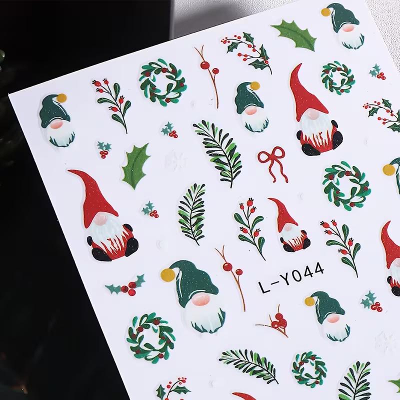 3D Luminous Christmas Nail Art - Nail Art Xmas Stickers 评论和价格